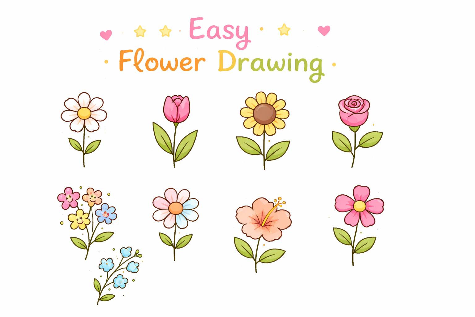Easy Flower Drawing